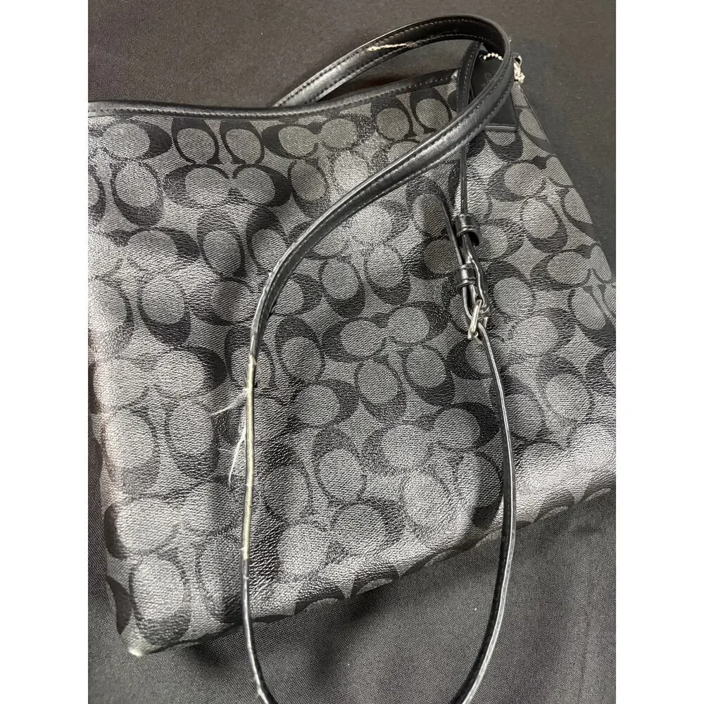 Coach Signature File Leather Crossbody Bag – Black/Gray | Authentic - Picture 9 of 9